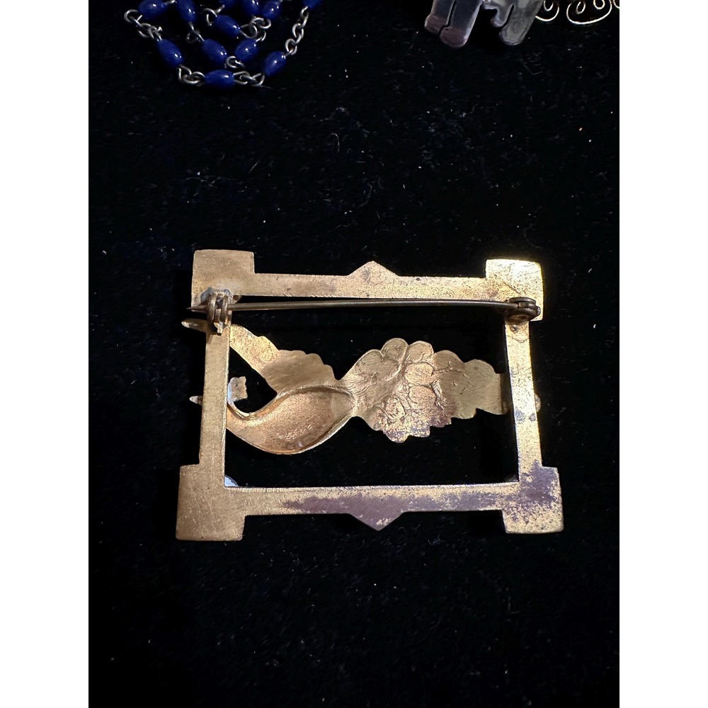 Antique Art Deco Peacock Bird Brooch - Picture 2 of 4